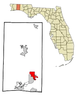 Location in Okaloosa County and the state of Florida