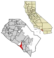 Location of Laguna Beach in Orange County, California