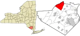 Location in Orange County and the state of New York.