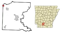 Location in Ouachita County and the state of Arkansas