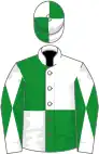 White and green (quartered), diabolo on sleeves, quartered cap