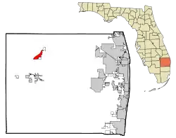 Location in Palm Beach County and the state of Florida