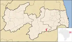 Location in Paraíba state