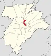 Map of Luxembourg City, with Pfaffenthal highlighted