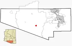 Location in Pima County and the state of Arizona