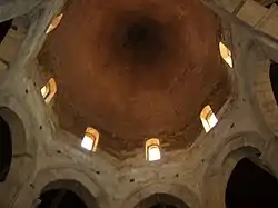 Inside view of the pyramidal cusp of the Holy Sepulchre