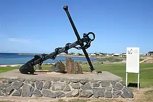 Lady Kinnaird anchor on the foreshore at Port Neill. Recovered by the SUHR & others in 1979.