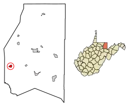 Location of Newburg in Preston County, West Virginia.