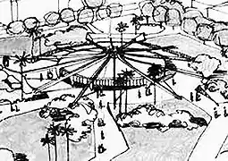 First sketch drawn by Mario Girona in 1965 for Havana's Coppelia.