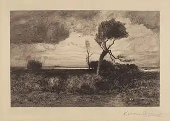 Near the Coast, large plate (1886) etching, plate: 17.4 × 27.1&nbsp;cm (6 7/8 × 10 11/16 in.), National Gallery of Art, Washington, D.C.