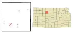 Location within Rooks County and Kansas