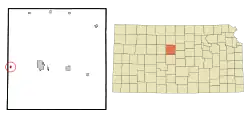Location within Russell County and Kansas
