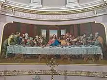 Salviati mosaic reredos (1866), St Bridget, Bagot Street, Wavertree (1868–72; Grade II*)