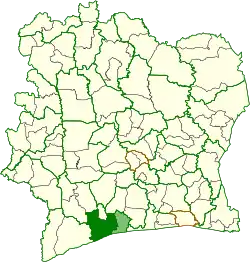 Location in Ivory Coast. Sassandra Department has had these boundaries since 2008.