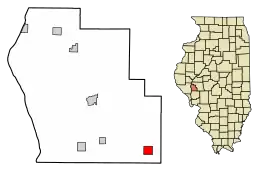 Location of Manchester in Scott County, Illinois.