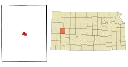 Location within Scott County and Kansas