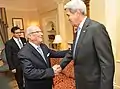Essebsi with US Secretary of State John Kerry in September 2016 in New York City.