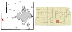 Location within Sedgwick County and Kansas