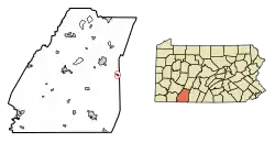 Location of New Baltimore in Somerset County, Pennsylvania.