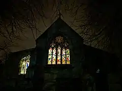 Church Of St Edmund, stained glass windows at dusk
