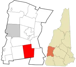 Location in Sullivan County and the state of New Hampshire.