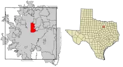 Location of Haltom City in Tarrant County, Texas