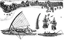 Image 25The arrival of Abel Tasman in Tongatapu, 1643; drawing by Isaack Gilsemans (from Polynesia)