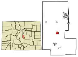Location of the Midland CDP in Teller County, Colorado.