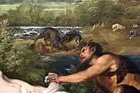 The stag brought down