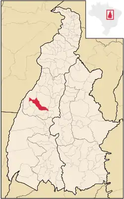 Location in Tocantins state
