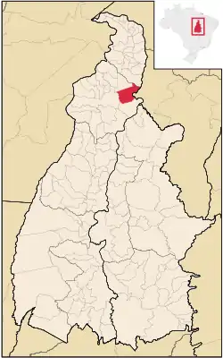 Location in Tocantins state
