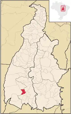 Location in Tocantins state