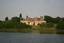 A view of Torksey Castle ruins from across the Trent