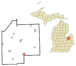 Location of Mayville, Michigan
