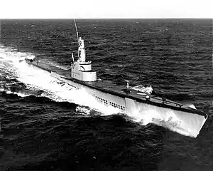Queenfish, post WW II. She became the model for boats that did not receive GUPPY or other special conversions.