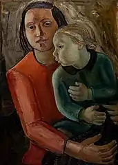 Young Girl with a Child. Oil on canvas.1933. (" Elisa M. Boglino A journey of art between Copenhagen, Palermo and Rome" p. 54)
