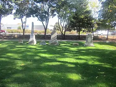 Headstones at cemetery