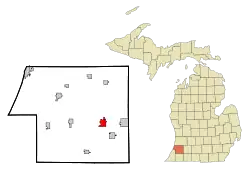 Location of Paw Paw, Michigan