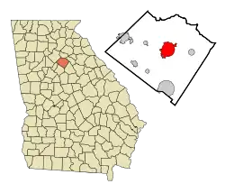 Location in Walton County and the state of Georgia
