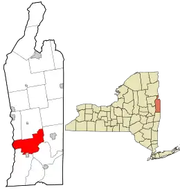 Location in Washington County and the state of New York.