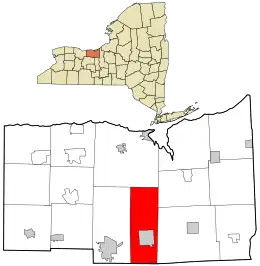 Location in Wayne County and the state of New York.