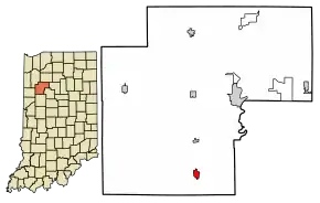 Location of Brookston in White County, Indiana.