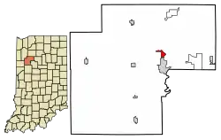 Location of Norway in White County, Indiana.