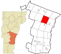 Location in Windsor County and the state of Vermont.