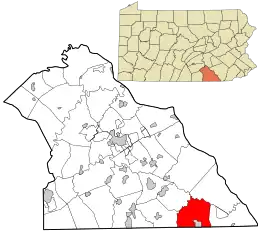 Location in York County and the state of Pennsylvania.