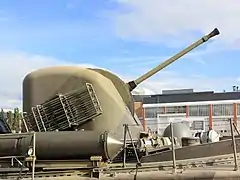 Bofors 57/70 Mark 1 on a Swedish Norrköping-class missile boat.