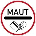 Toll traffic plaza sign